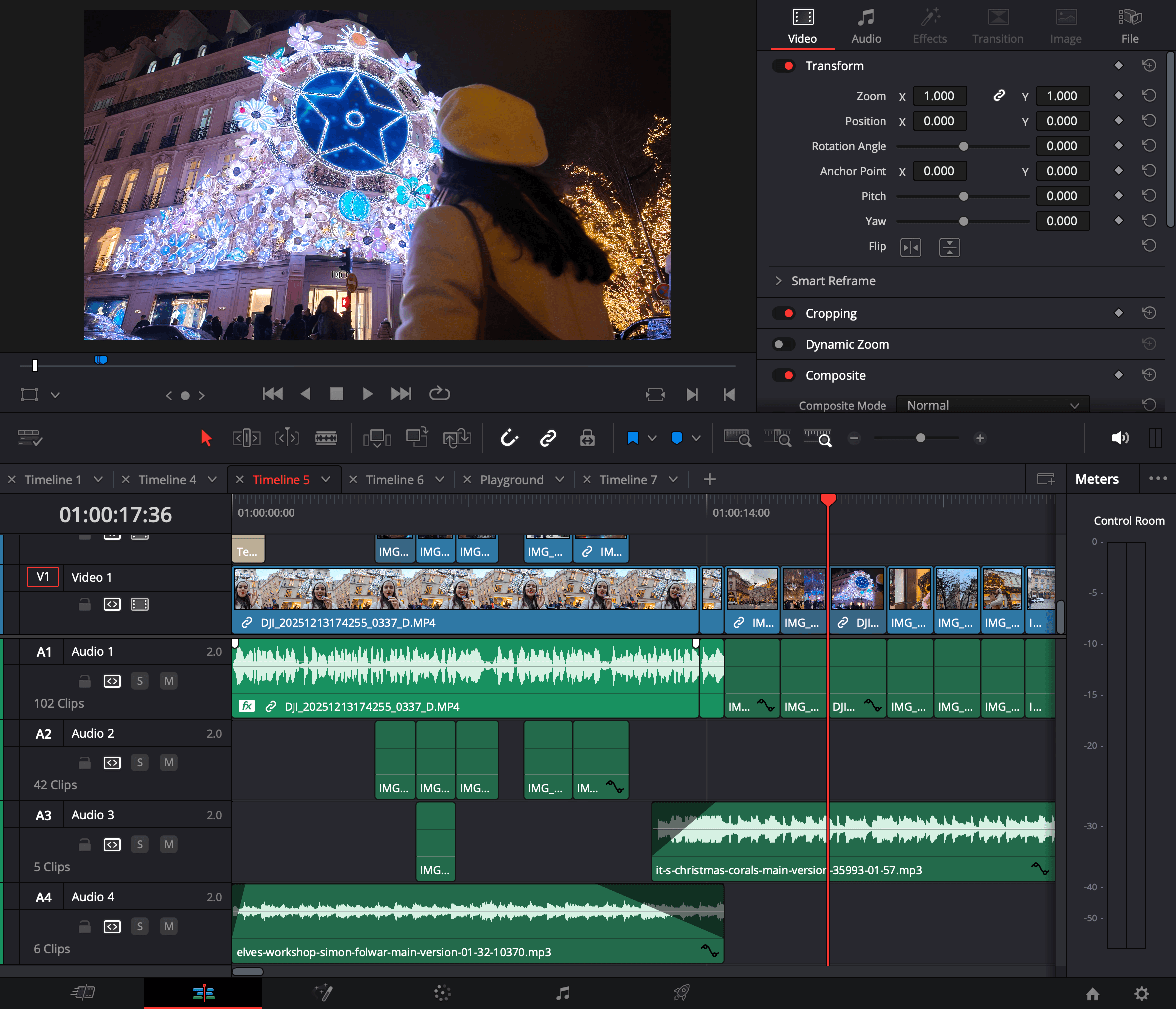 Video editing work